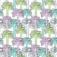 Seamless pattern with palms for packaging paper, backgrounds, textile, wallpaper