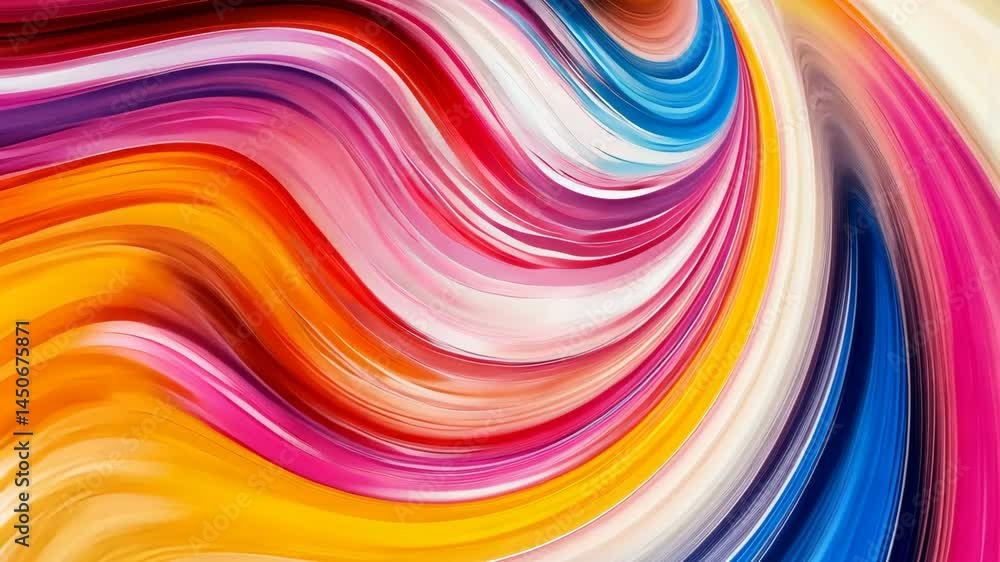 Poster vivid colorful swirls in dynamic abstract motion animation