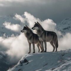 Naklejka premium wolf in winter