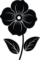 violet flower silhouette vector on white 