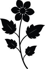 violet stem silhouette vector on white background  