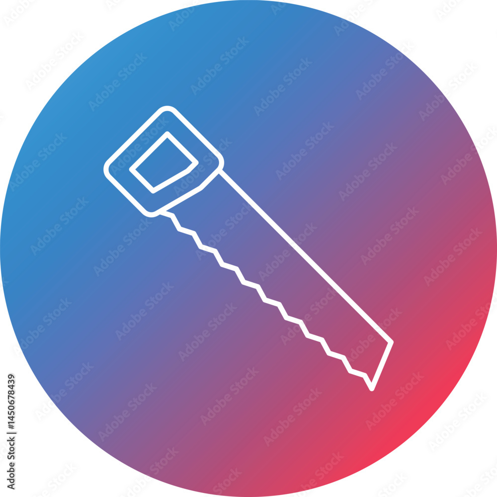 Poster handsaw line gradient circle background icon