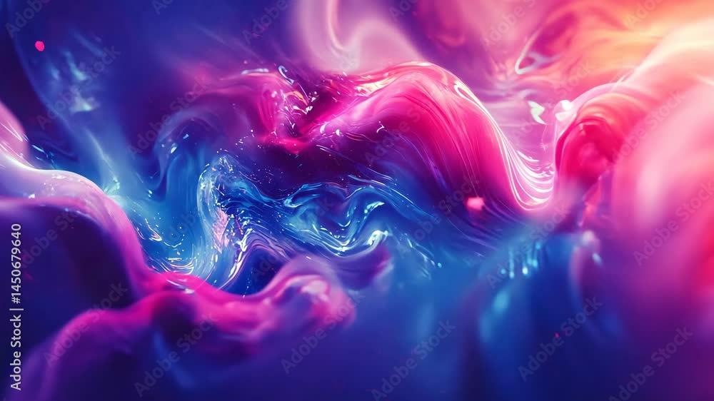 Aufkleber mesmerizing abstract fluid motion with vivid colors and dynamic flow patterns