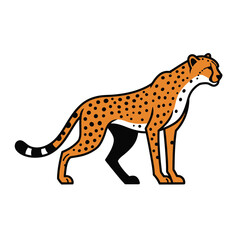 Cheetah Animal isolated flat vector illustration on white background