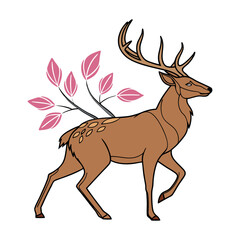 deer vector logo silhouette design template