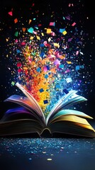 Concept creative idea generation creative mindset inspiration, Creative inspiration light bulb with abstract colorful