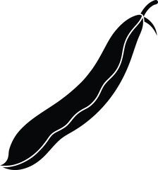 yardlong bean silhouette vector on white 