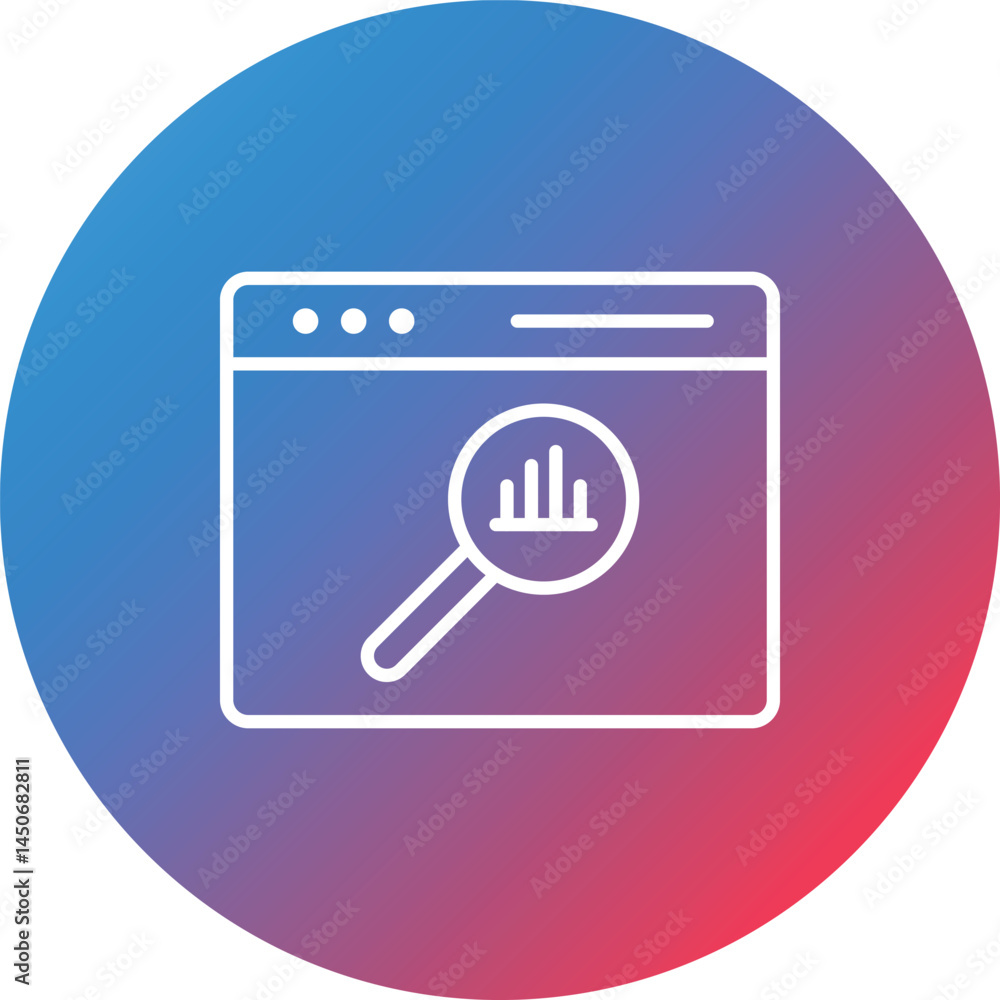 Poster web seo line gradient circle background icon