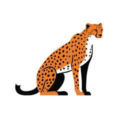 Cheetah Animal isolated flat vector illustration on white background