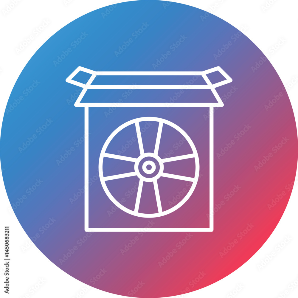 Poster cd box line gradient circle background icon
