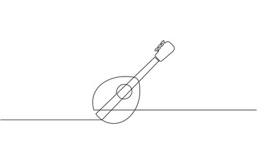 A single line drawing of a domra. Continuous domra icon, String domra continuous one drawing, outline pro vector illustration. simple minimal concept.