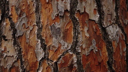 Mediterranean pine tree trunk bark texture