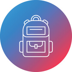 Obraz premium Backpack Line Gradient Circle Background Icon