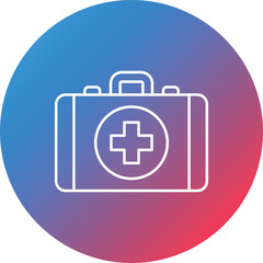 First Aid Kit Line Gradient Circle Background Icon