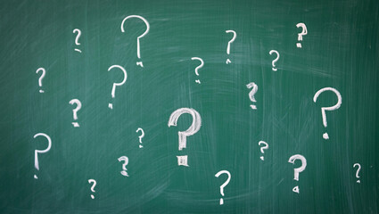 question mark on green background