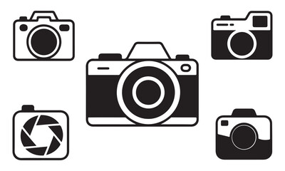 Camera icon set. flat illustration of vector icon on white background