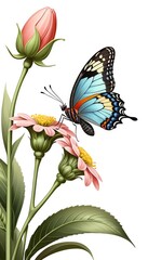 butterfly sitting on a flower, insect, wings, nature, beauty, flight, macro, delicate, natural, wildlife, creature, pattern, symmetry, flora, fauna, colorful, closeup, still, winged, freedom, abstract