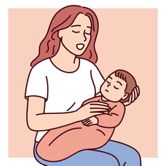 Mother lovingly sings a lullaby to her daughter at bedtime, creating a calming and tender atmosphere before sleep, strengthening emotional bond and comforting the young girl