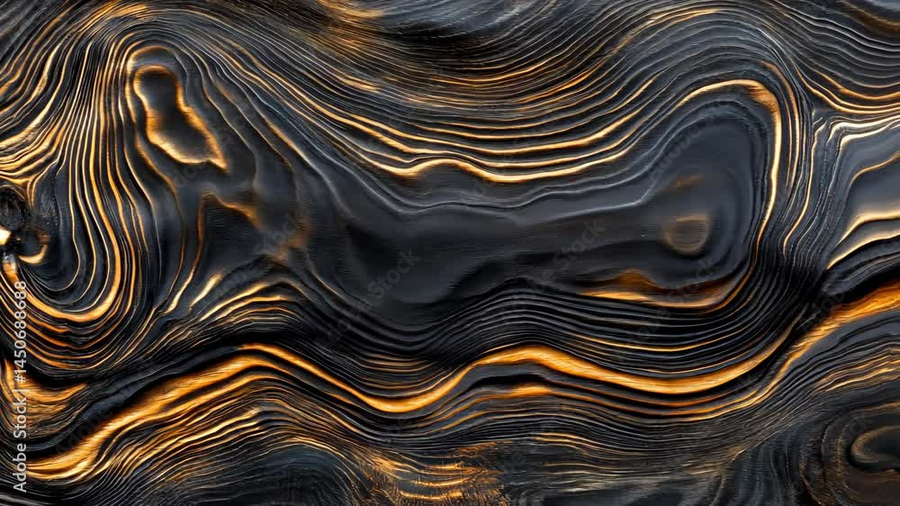 Poster vibrant abstract pattern with flowing metallic waves and dynamic movement