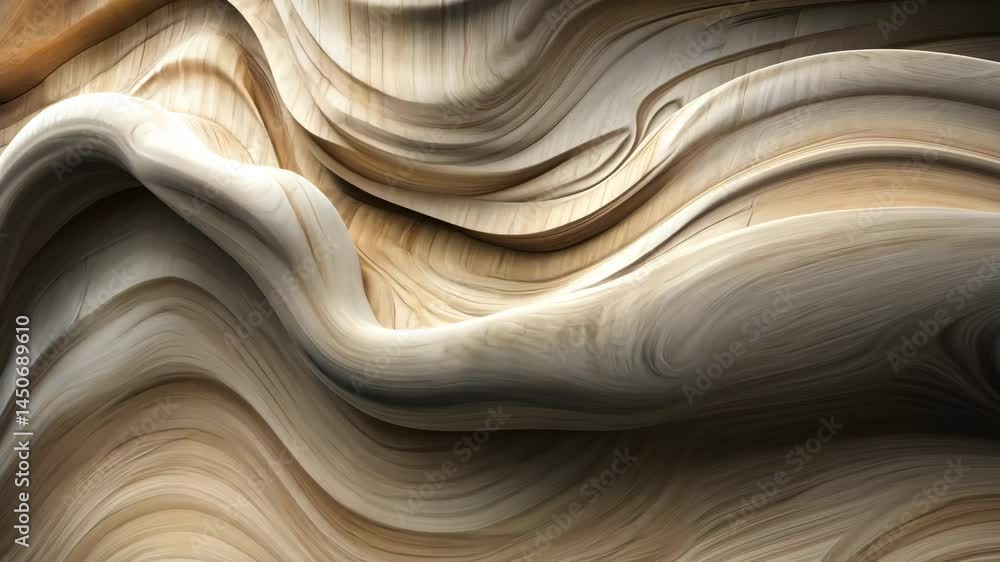 Poster fluid waves in smooth sandstone patterns unfolding gracefully