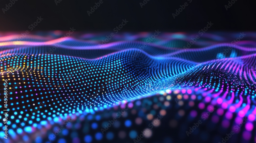 Poster abstract wave colorful dots background big data