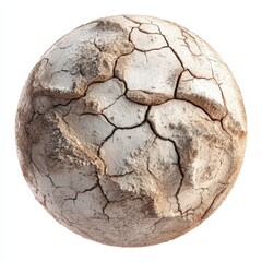 Naklejka premium A Cracked Earth Sphere Representing Drought and Climate Change Impact A 3D Render of Dry Parched Land