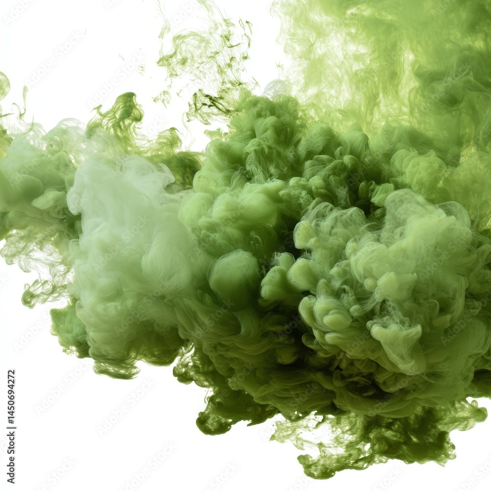 Poster abstract green ink swirling in water dynamic fluid art artistic background colorful texture design e
