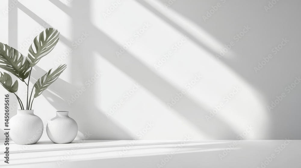 Poster a white and gray wall is a simple background for showing off products. it has a window shadow and sp