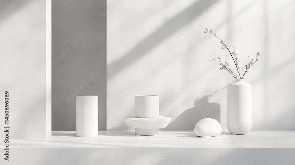 Poster a white and gray wall is a simple background for showing off products. it has a window shadow and sp