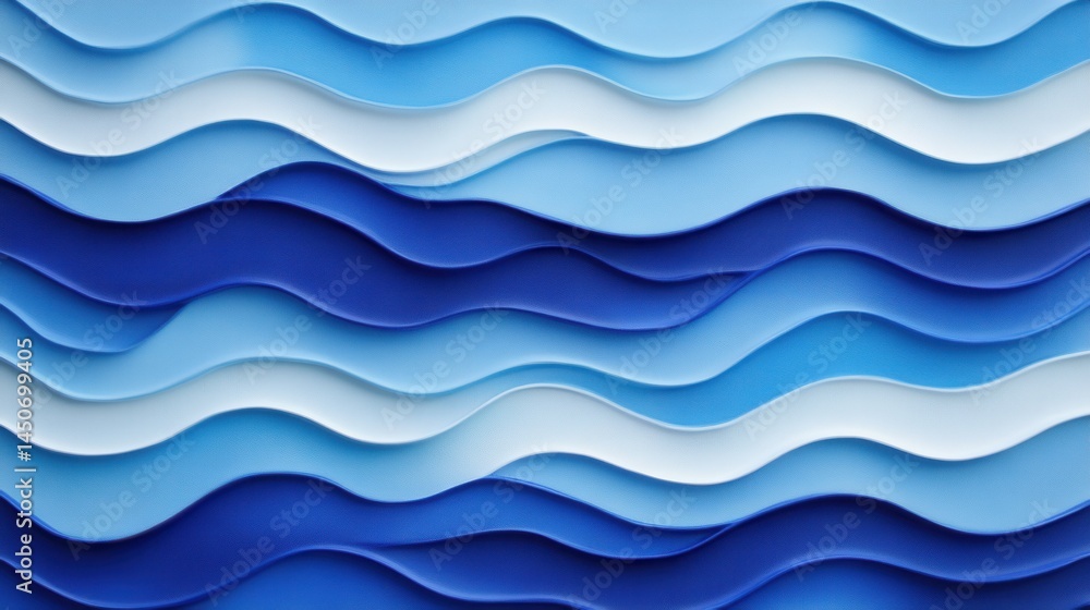 Poster serene blue wave pattern background with calming gradient hues and smooth textures for modern design