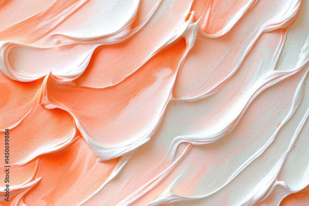 Poster elegant peach and white abstract background with smooth flowing curves and delicate texture for cosm