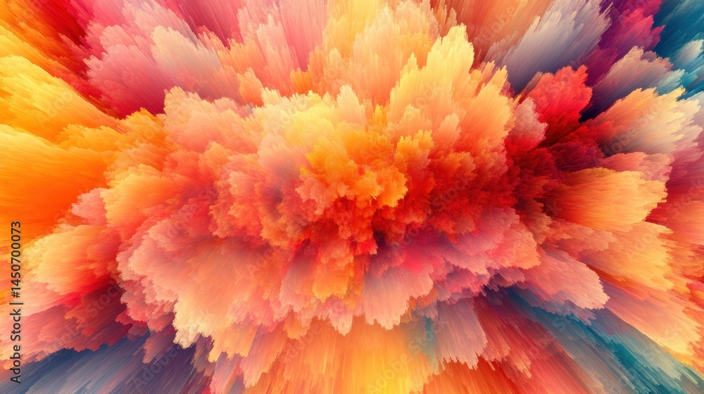 Aufkleber abstract explosion of vibrant colors creating a dynamic and energetic visual display of beauty