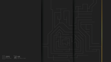 Luxury black background with abstract doodle art pattern