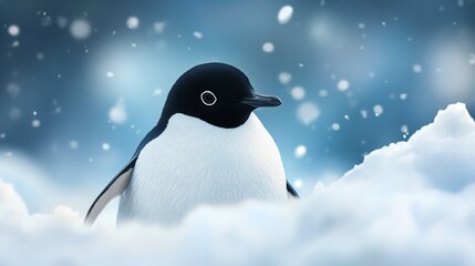 Obraz premium Adelie penguins live in Antarctica. 