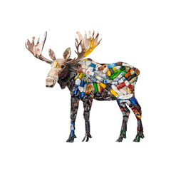 Recycled Moose Sculpture A Symbol of Environmental Conservation