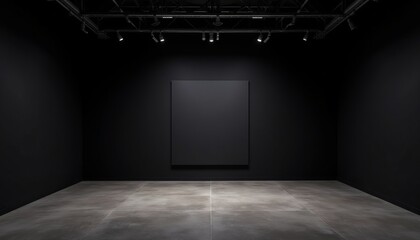 A large empty room with lights on the wall