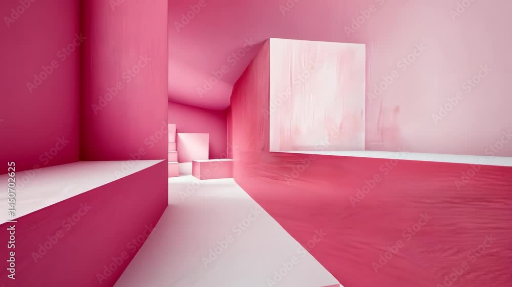 Aufkleber abstract pink geometry space: evolving angles and light transitions in modern design