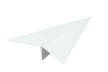 3d Paperplane Icon isolated on blue background, suitable for website, mobile app, print, presentation, infographic, and other projects. Minimal Cartoon White Paper plane for education. 3d render.