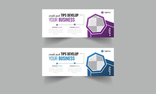 Modern vector digital business marketing promotion Facebook cover design template
