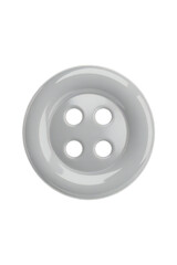 Fototapeta premium Close-up of a Single Large White Four Hole Button Isolated on Black Background