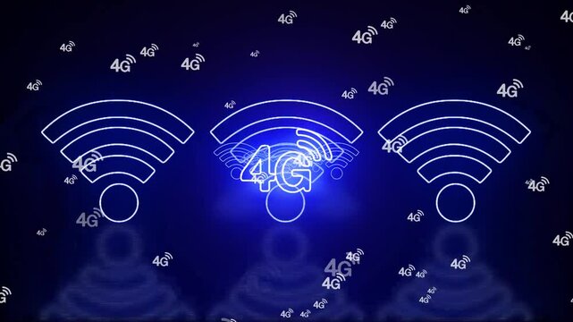 A futuristic digital background featuring a glowing neon tunnel with vibrant hues of blue, purple, and pink, symbolizing high-speed internet and data flow. The tunnel appears infinite, with Wi-F signa