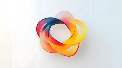 3D render of a translucent, overlapping, hexagonal torus with vibrant color gradients.