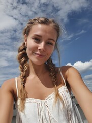 selfie of girl on the beach