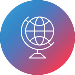 Obraz premium Globe Line Gradient Circle Background Icon