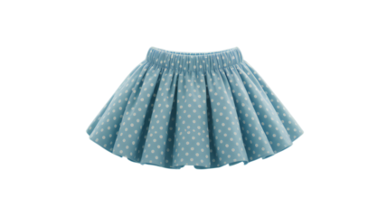 Adorable Baby Girls Light Blue Polka Dotted Elastic Waist Skirt Fashion Apparel