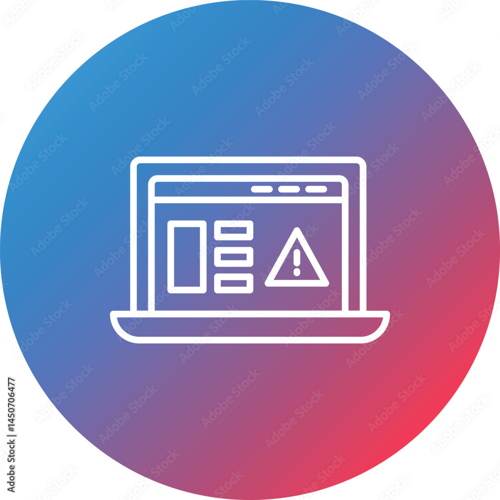 Aufkleber website alert line gradient circle background icon