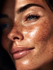 close up portrait of a beautiful face for skincare commercials