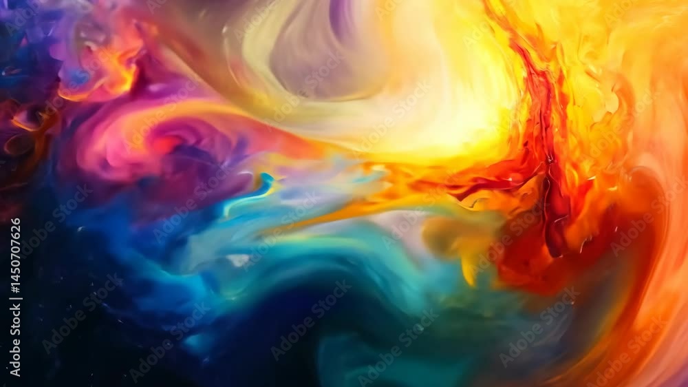 Poster vibrant abstract color explosion capturing flow and swirl dynamics