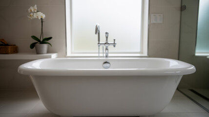 Modern Bathroom with Clean Design and Natural Light, Showcasing Simplicity and Elegance in Contemporary Interiors
