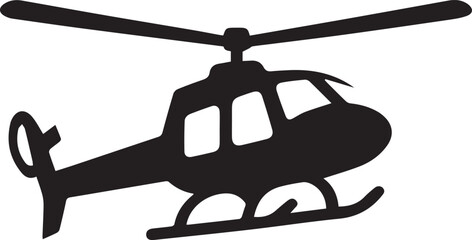 Helicopter silhouette vector icon black and white  © MstMorgina